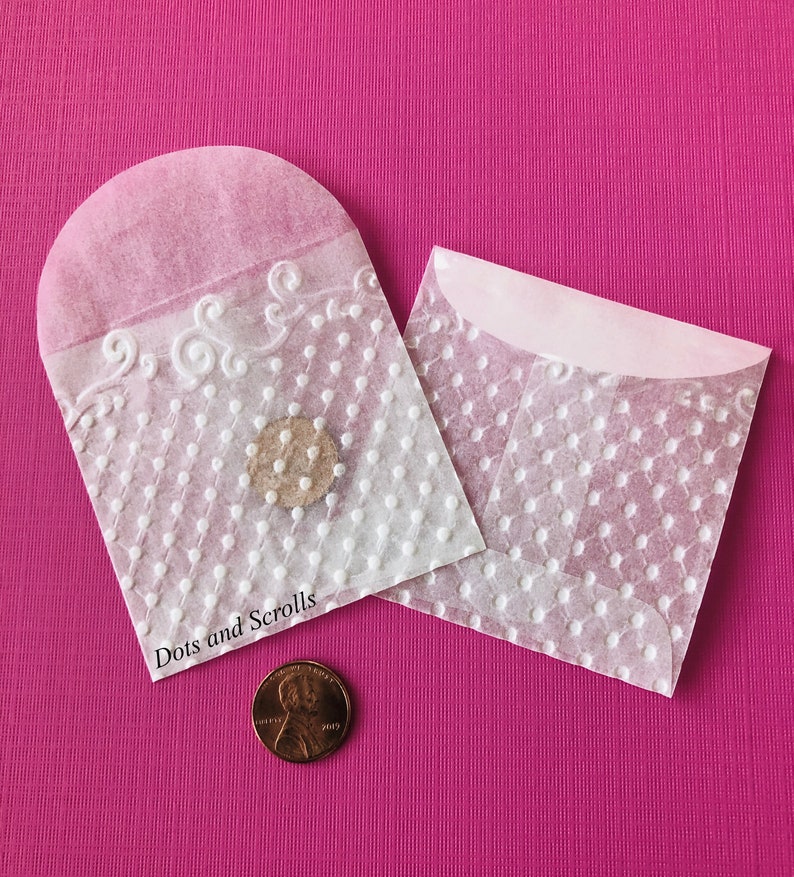 25 tiny glassine envelopes embossed envelope jewelry charm Etsy