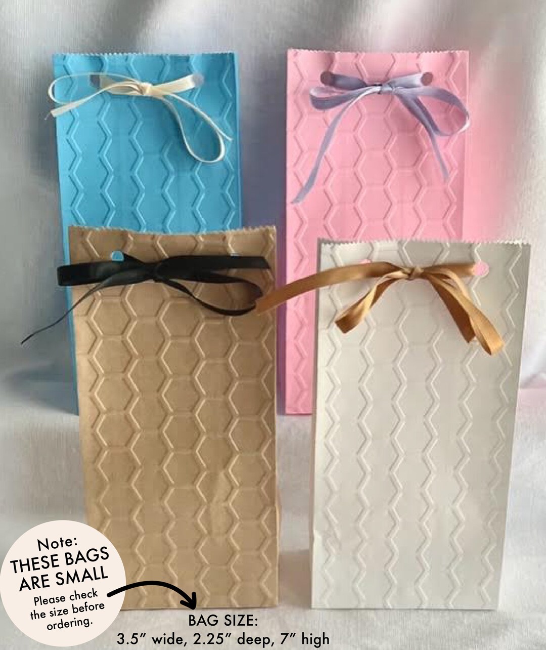20 Bags, Embossed Ribbon Bag, Honey Bee Bags, Baby Shower