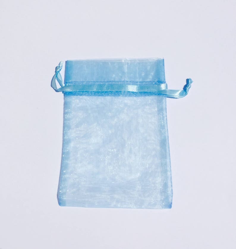 30 Light Blue Organza Bags Drawstring Sachet Bags Baby Boy Etsy