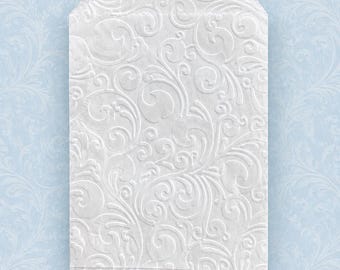 25 Swirl Glassine Embossed Bags, 3.75” x 5”