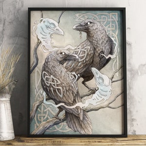 Hugin & Munin Raven Art Print