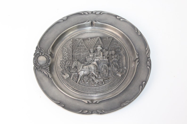 Vintage Pewter Plate Carriage image 1