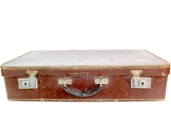 Suitcase Paper With Wooden Frame 1950 Vintage UK