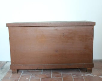 Large, plain wooden chest