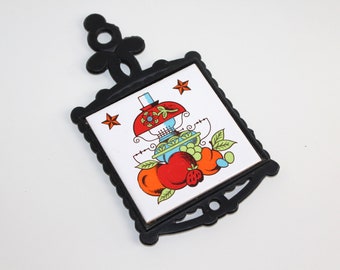 Vintage coaster with tile