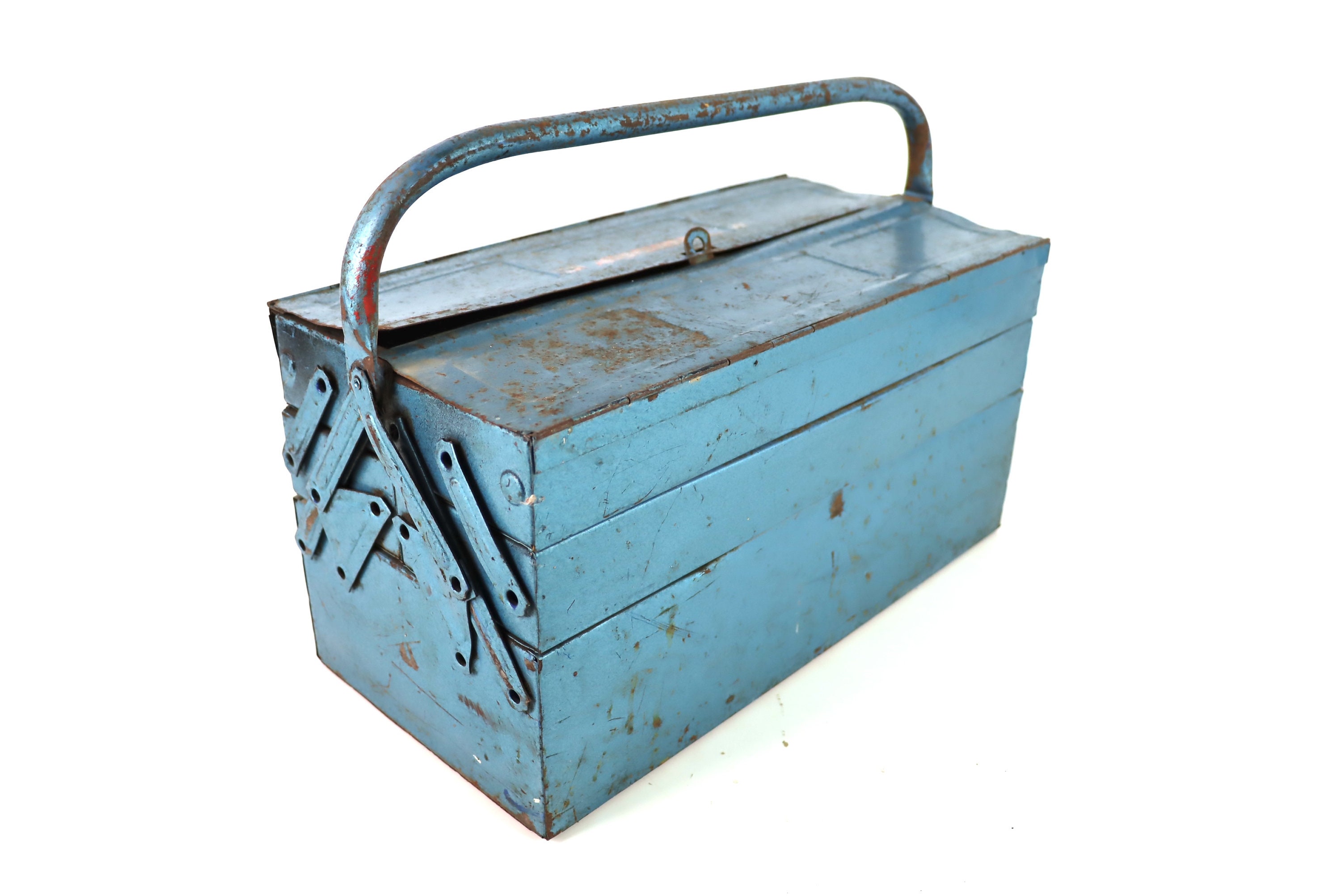 Blue Toolbox | Vintage - Etsy