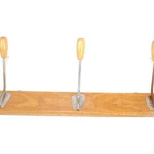 Hook bar | Cloakroom rack | Wood | brown | 1950 | Vintage