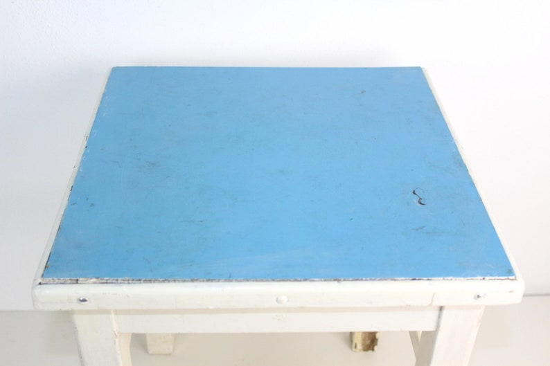 Vintage Stool Shabby White