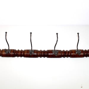 Wardrobe | hook bar | brown | black metal hooks | Vintage