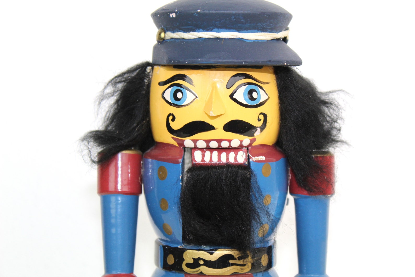 Nutcracker Hat blue black hair black beard Wood Etsy