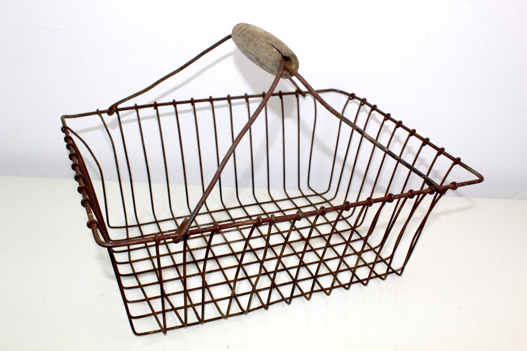 Antique Metal Basket Etsy