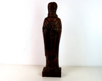 Hand-carved Jesus figure made of solid wood | vintage