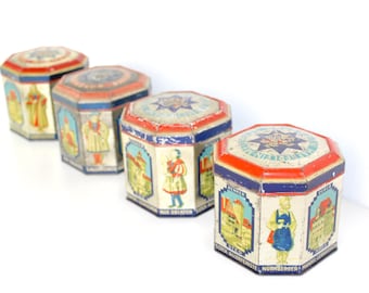 Tin can Gingerbread tin Haeberlein-Metzger Nuremberg | vintage 4 pieces available