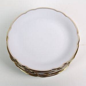 Flat cake plate without inner edge | Gold rim plate | Vintage