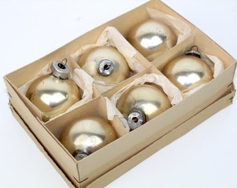 6 antique Christmas tree baubles | Glass with metal closure | Mother-of-pearl | vintage | festive