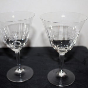 Antique glasses with vine engraving image 2
