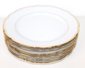 Flat cake plate | Gold-rimmed plate | Vintage