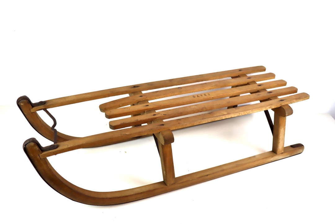 Davos wooden sledge sled ソリ vintage Sledge 