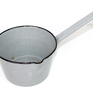 saucepan | casserole gray | &quot;Westphalian Quality Enamel Prima&quot; | Enamel | vintage