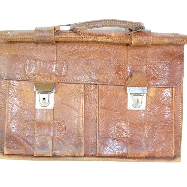Tasche | Rindsleder | Aktentasche |  Schultasche | Arbeitstasche | 1970 | vintage