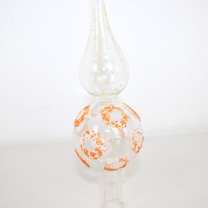Vintage Christmas tree top transparent with red