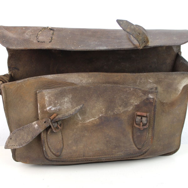 Antike Schultasche aus Rindsleder | vintage