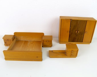 Doll furniture | Bedroom | Wood | Vintage
