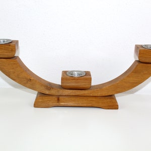 Candlestick | 3-flame | Wood | Vintage