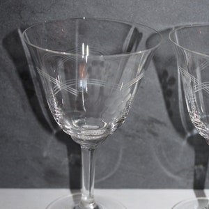 Antique glasses with vine engraving image 4