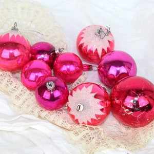 Antike Weihnachtsbaumkugeln | pink