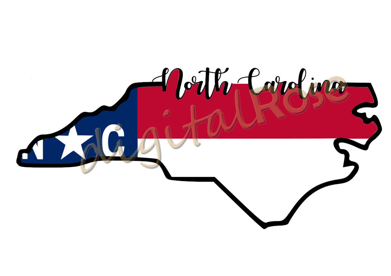 North Carolina State Flag outline svg dxf eps png Etsy