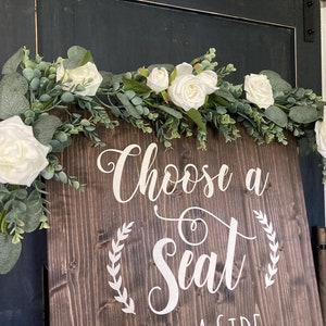 White and eucalyptus floral garland, dusty rose and cream floral garland