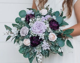 Plum and lavender bouquet, Purple Wedding Bouquet, Plum wedding, Wedding Flowers, lavender and plum Wedding bouquets