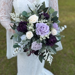 Plum and lavender bouquet, Purple Wedding Bouquet, Plum wedding, Wedding Flowers, lavender and plum Wedding bouquets