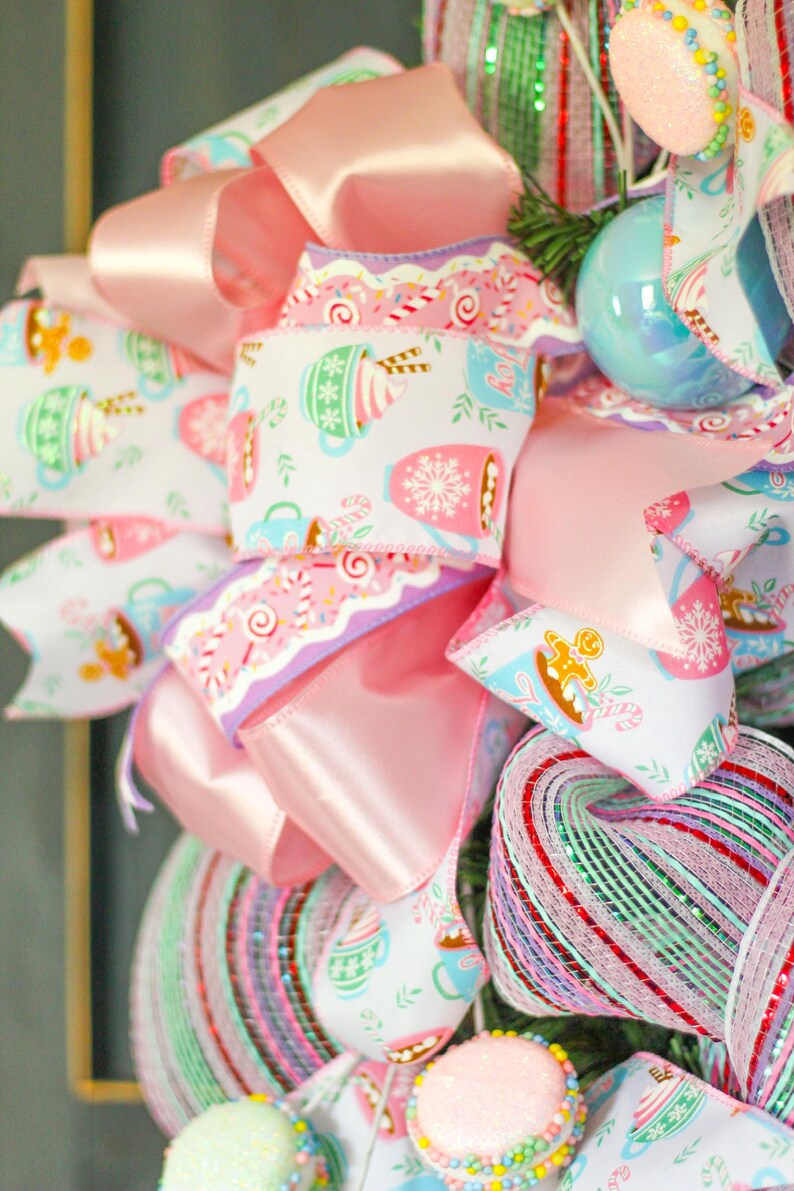 Whimsical Candyland Christmas Wreath | Pastel Holiday Door Decor ...