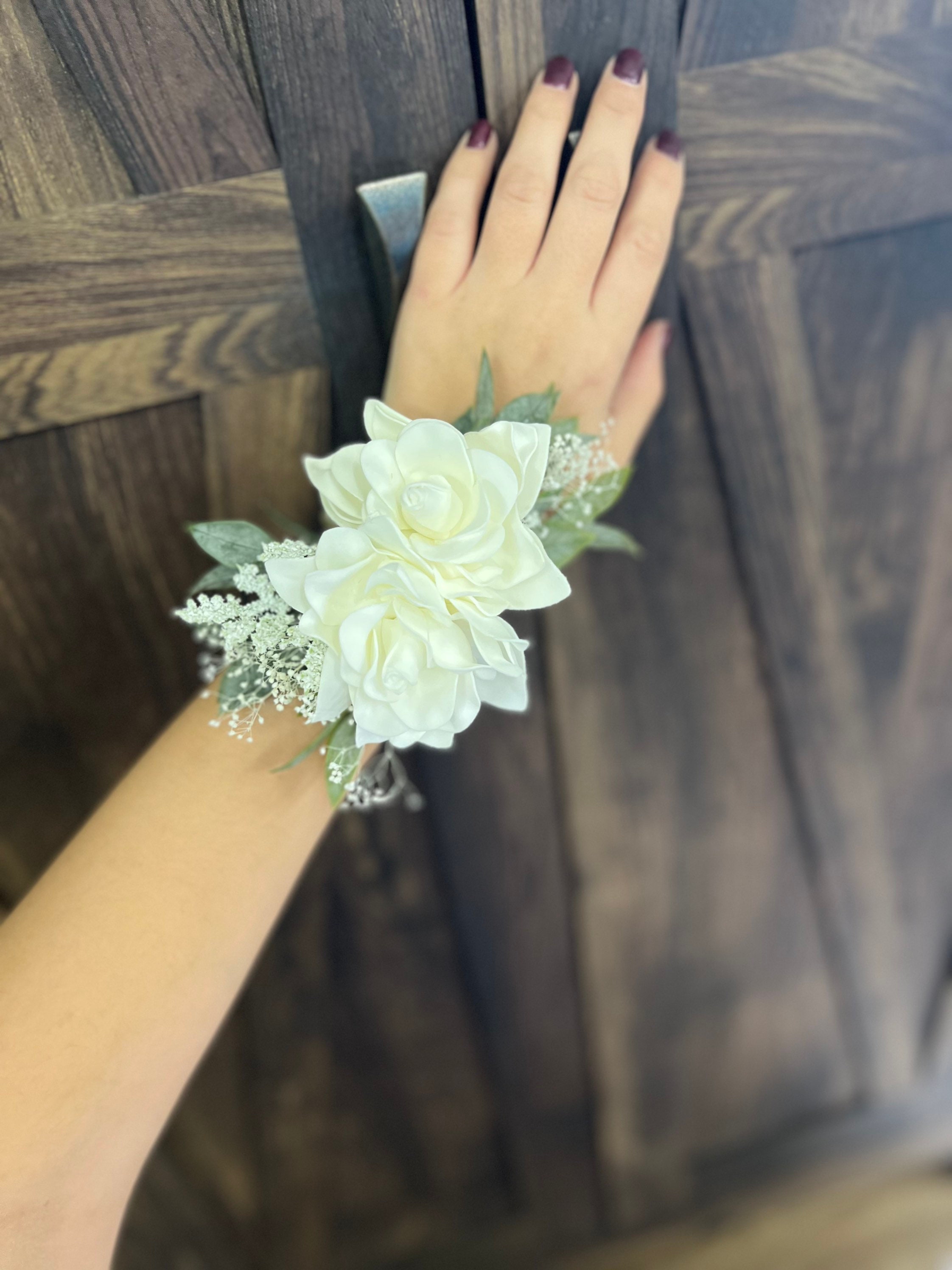 Flower Wrist Corsages Orange Bracelets for Bridesmaid Wedding