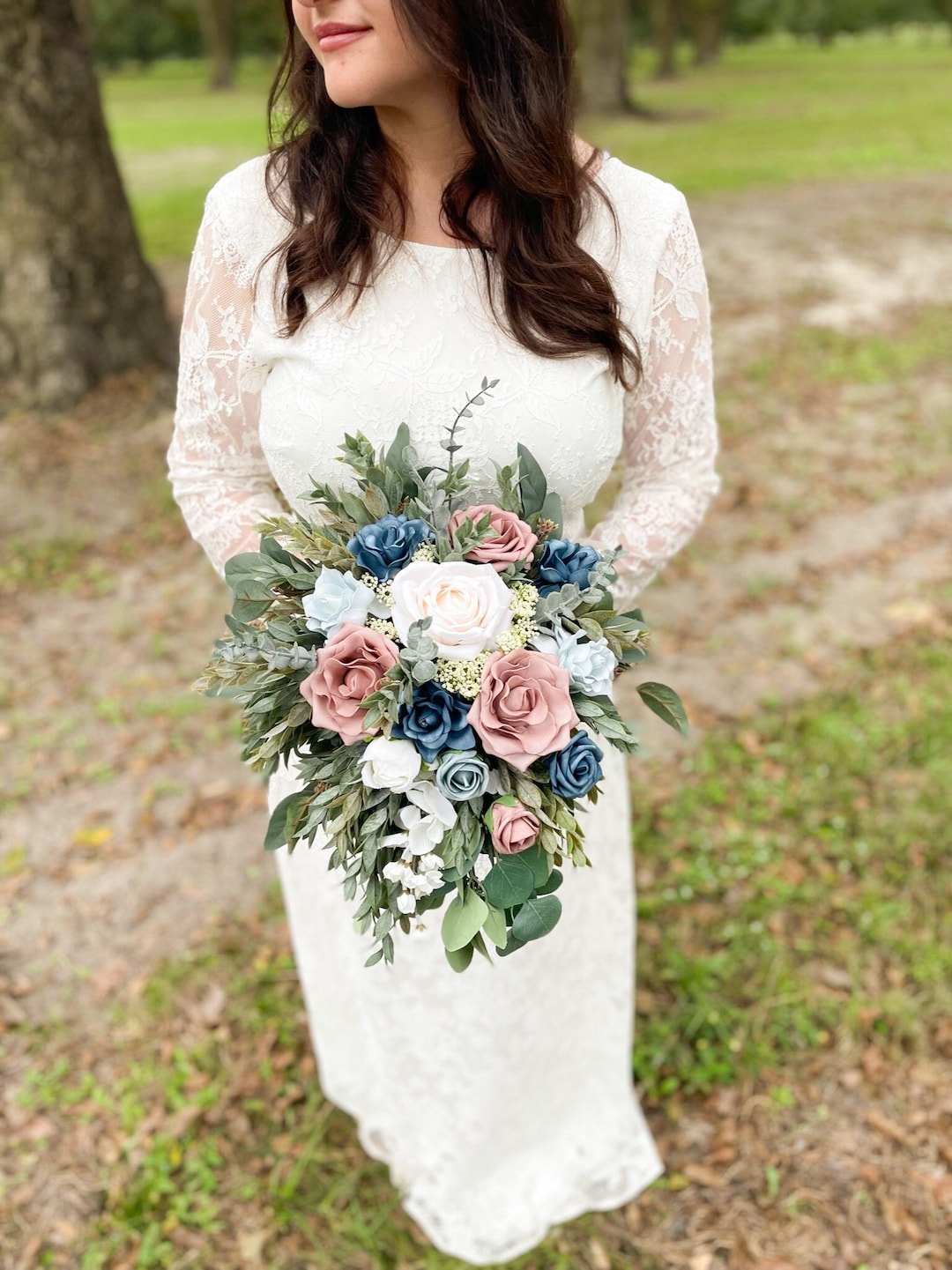 【希少品】Wedding Flowers Amazon.com: Abbie Home Bridal Wedding Bouquet - 9 inches