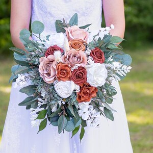 Terracotta and Rust Boho Wedding Bouquets Terracotta and Ivory Bouquet ...