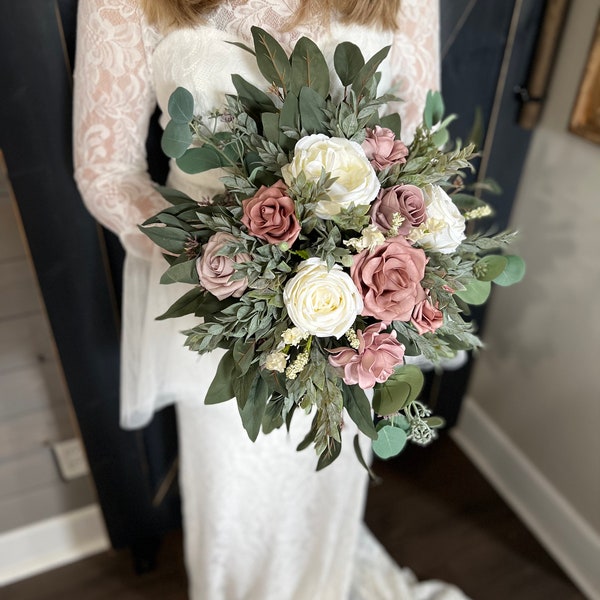 Dusty Rose Flowers, Mauve Wedding Bouquet, Pink Wedding Flowers, Custom Wedding Flowers, Gardenia Corsage