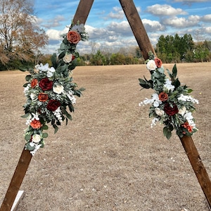 Terracotta, Rust, and cream Arbor Swags, Wedding Arbor Decor