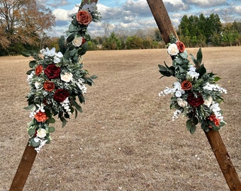 Terracotta, Rust, and cream Arbor Swags, Wedding Arbor Decor