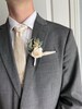 Small cream rose Boutonnière, boho wedding Men’s wedding flower 