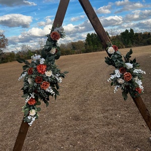 Terracotta, Light Orange, and cream Arbor Swags, Wedding Arbor Decor