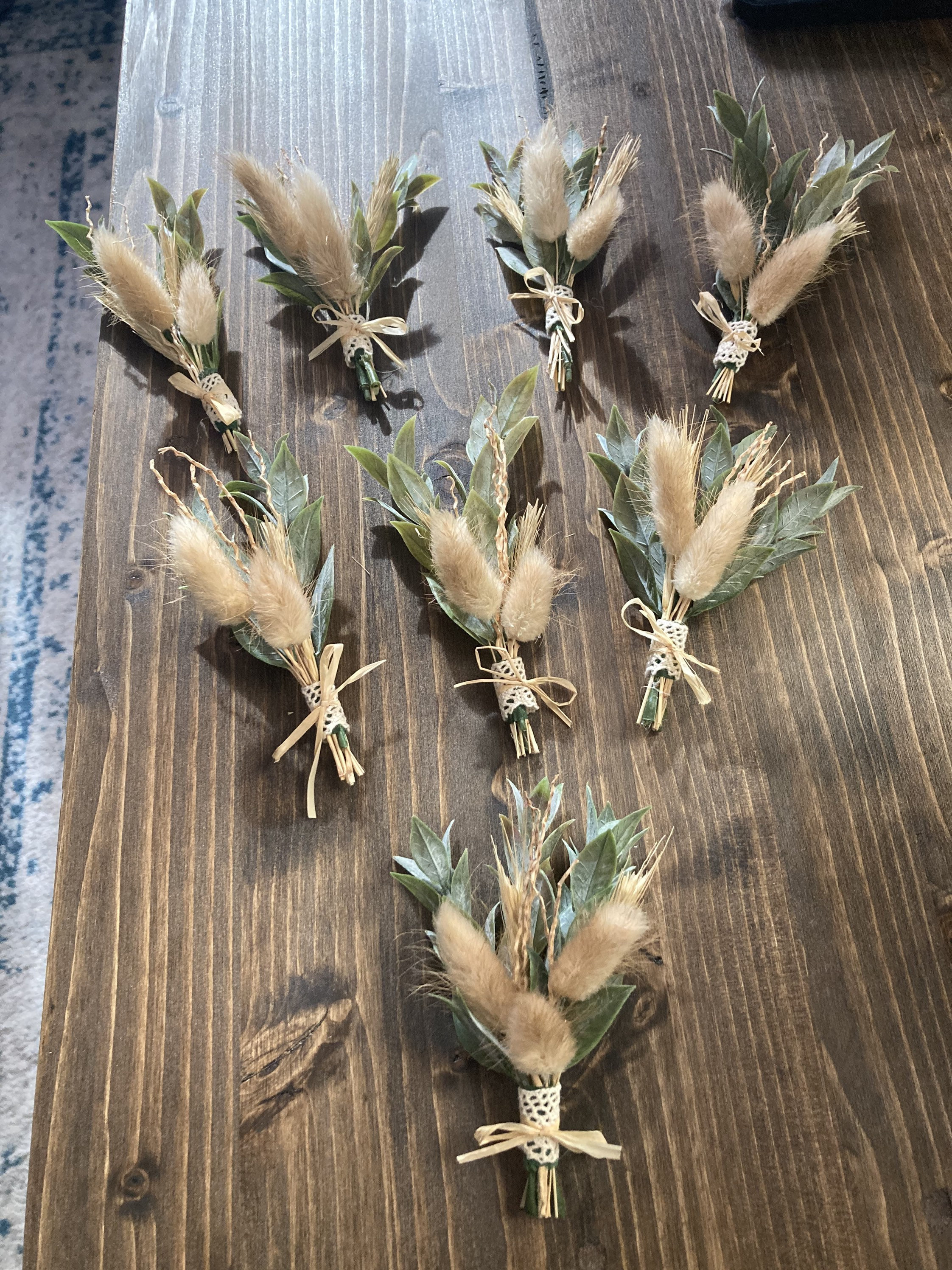 Rustic Natural Boutonnières Pampas Grass Wedding Boutonnière Etsy