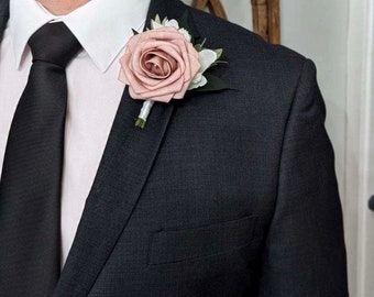 Dusty Rose Boutonnière, Pink boutonnière, Mauve Boutonnière, Men’s wedding flower