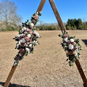 Dusty Rose Arch swags, Wedding Arbor Decor