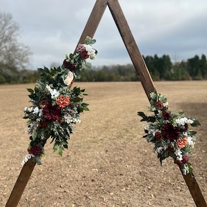 Terracotta, burgundy swags, Wedding Arbor Decor