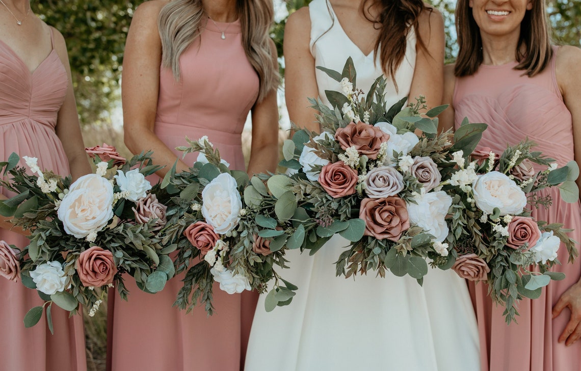 Dusty Rose Flowers Mauve Wedding Bouquet Pink Wedding image 1