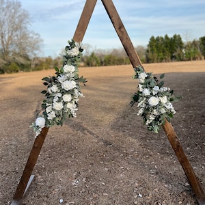 White and eucalyptus Arch swags, Wedding Arbor Decor