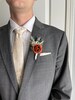 Small terracotta boutonnière, burnt orange men’s flower 